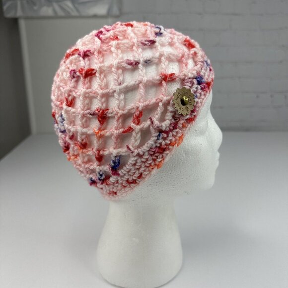 Handmade New Open Weave‎ Fishnet Amigo XL Melange Winter Knit Beanie- M/L - Picture 1 of 10